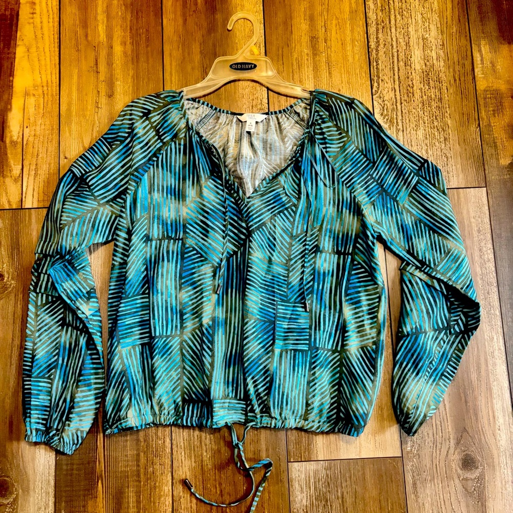 Time Tru Drawstring Top Size Small NWT